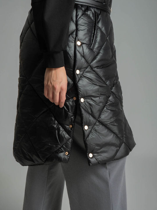 Дамско Безръкаво Puffer Яке Черно