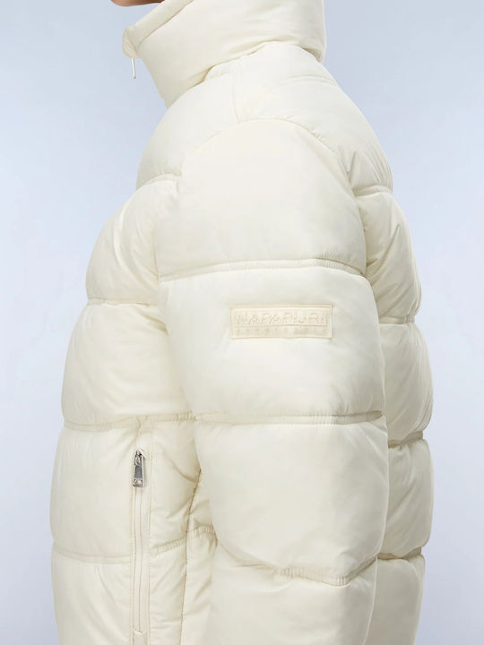 Дамско Puffer яке за зима Cream
