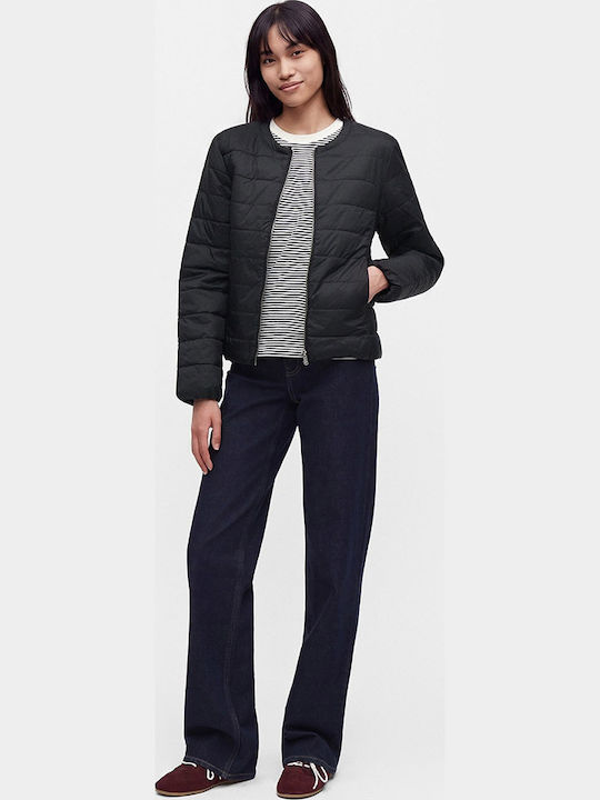Kurze Damen Jacke Für Winter Schwarz