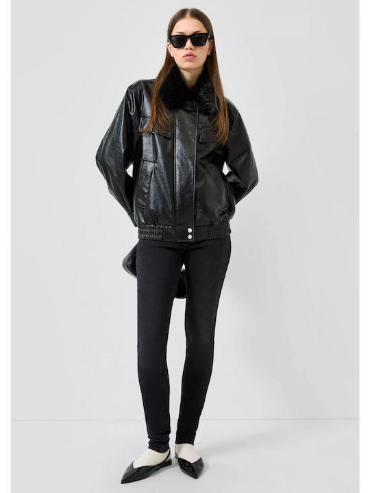 Damen Biker Jacke Braun