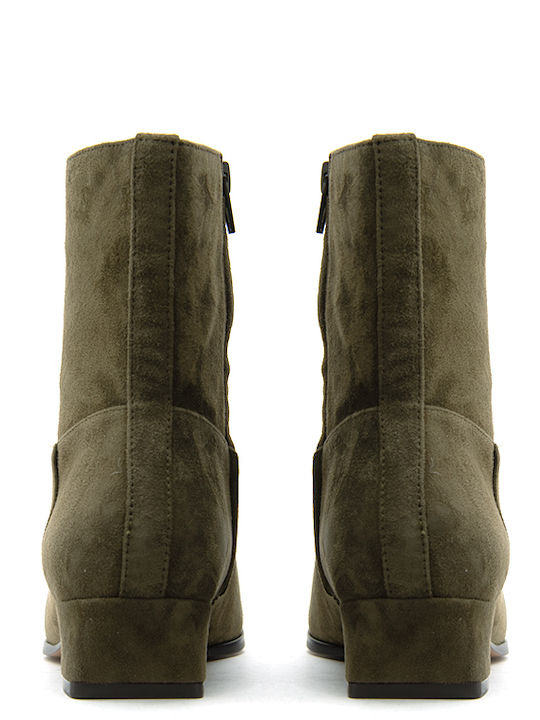 Wildleder Stiefeletten Damen Khaki