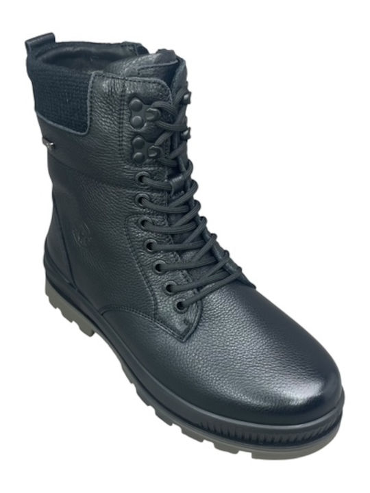 Leather Women's Ankle Boots Black GY-08588-1-2