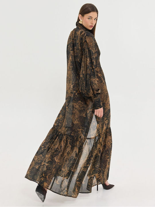 Summer Maxi Shirt Dress Brown