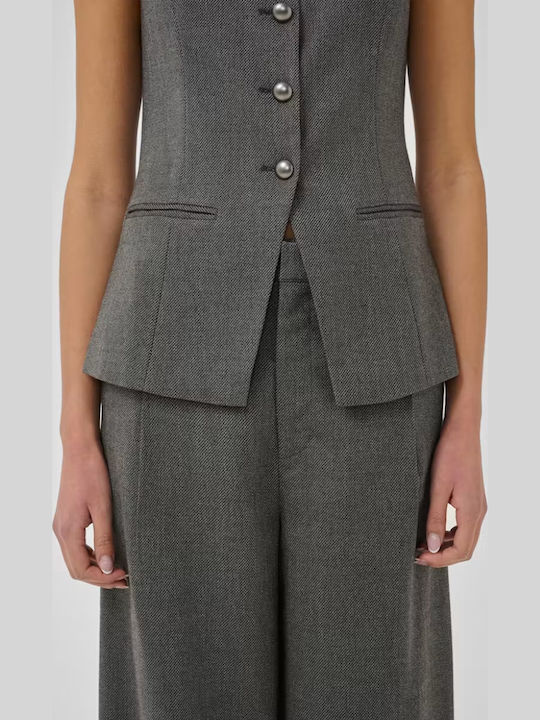 Women's High Rise Pantaloons in Wide Leg Style Dark Grey