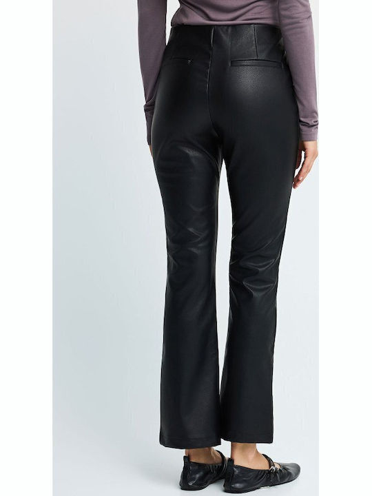 Damen Lederhose Ausgestellt in Regulärer Passform Schwarz FBL014-117-02
