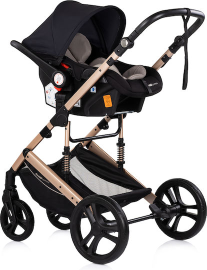 Chipolino Amore Регулируема Бебешка количка 2 в 1 Подходяща за Новородено Черна