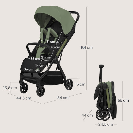 Lionelo Julie Air Reversible Baby Stroller Suitable from 6+ Months Green Sage