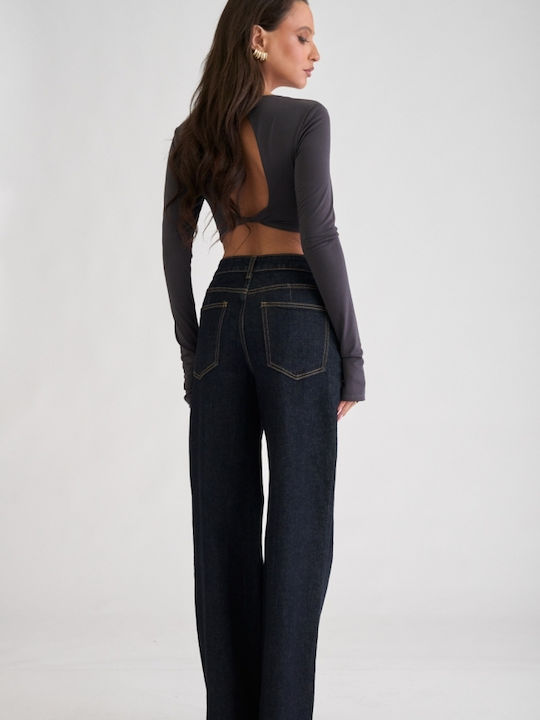 Damen Jeans Hosen in Breit Bein Stil