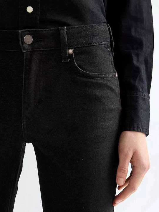 Damen Jeans Hosen in Gerader Bein Stil Schwarz
