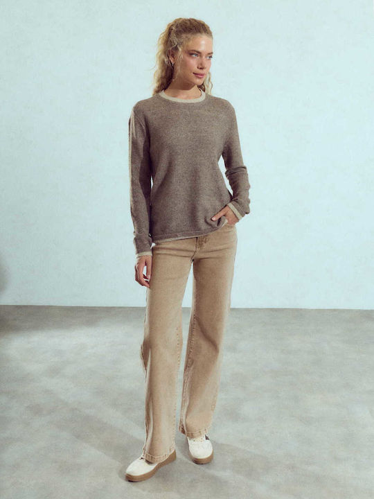 Celestino Blugi damă Wide Leg Lejer Fit Bej