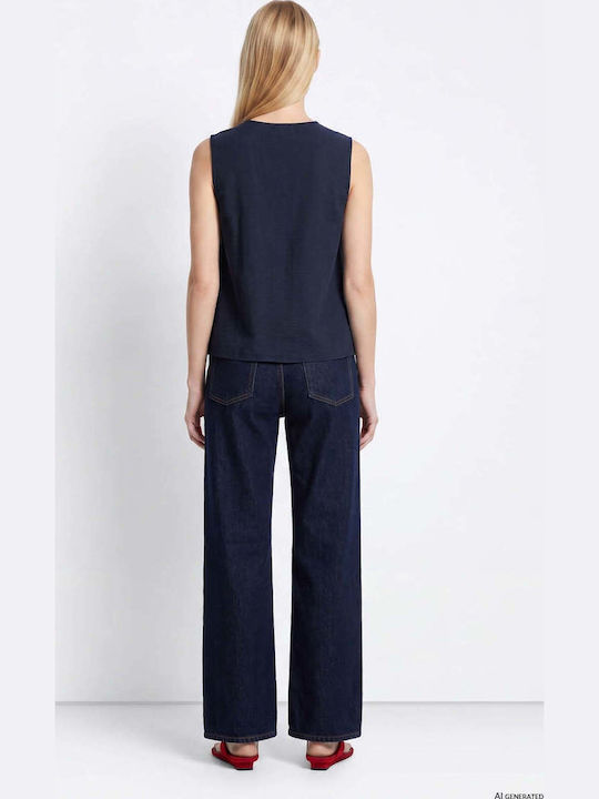 High Rise Women's Jean Pants in Wide Leg Style