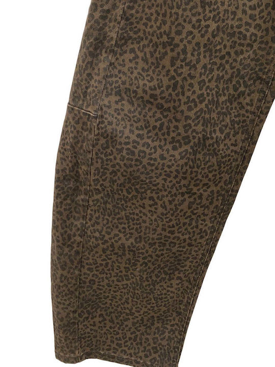 Women's Jean Pants in Balloon Leg Style Brown