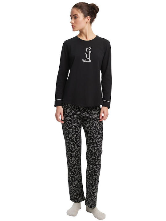 Minerva Minerva Damen Schlafanzug & Pyjamas Sommer Schwarz
