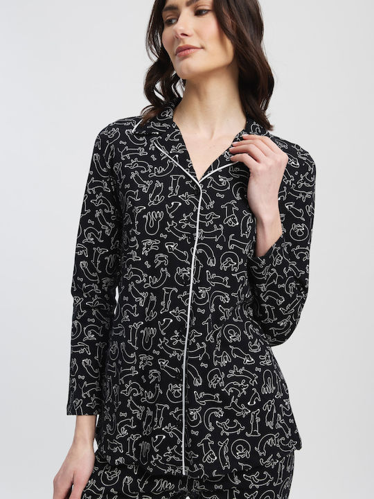 Minerva Winter Women's Pyjamas Set Black
