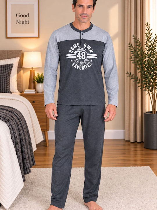 Rimoli Winter Men's Pyjamas Anthracite Rimoli Winter Men's Pyjamas Anthracite