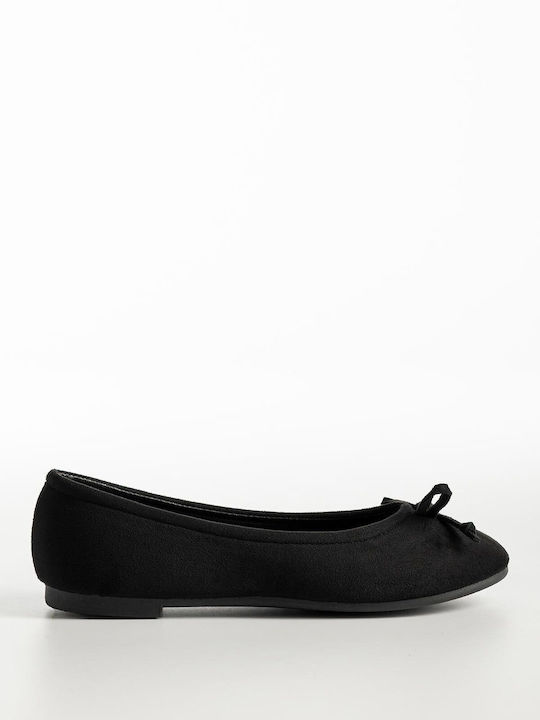 Wildleder Damen Ballerinas Schwarz