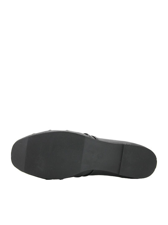 Leder Damen Ballerinas Schwarze