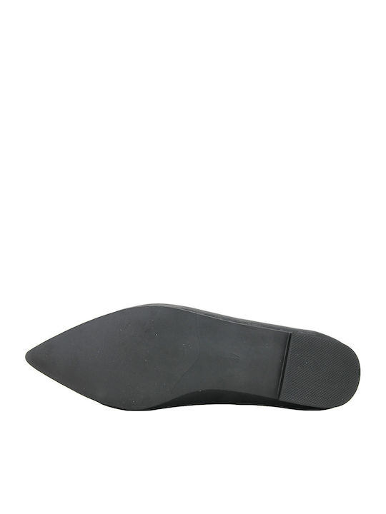 Leather Women's Ballerina Shoes Black