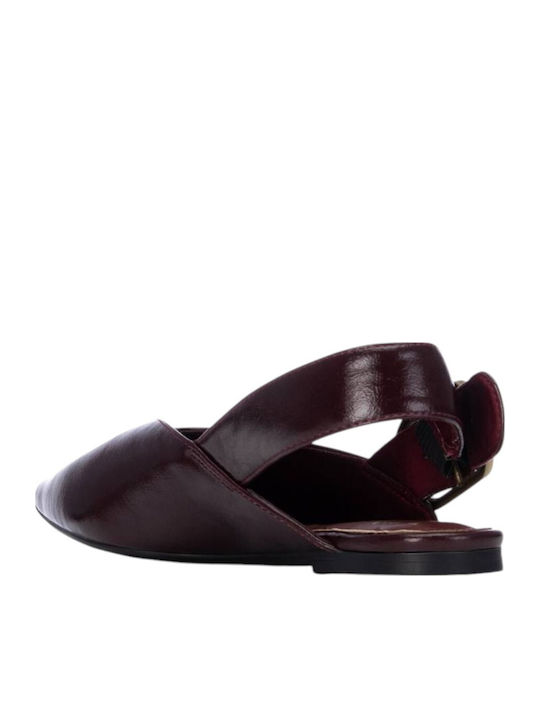 Damen Ballerinas Slingback Burgundische