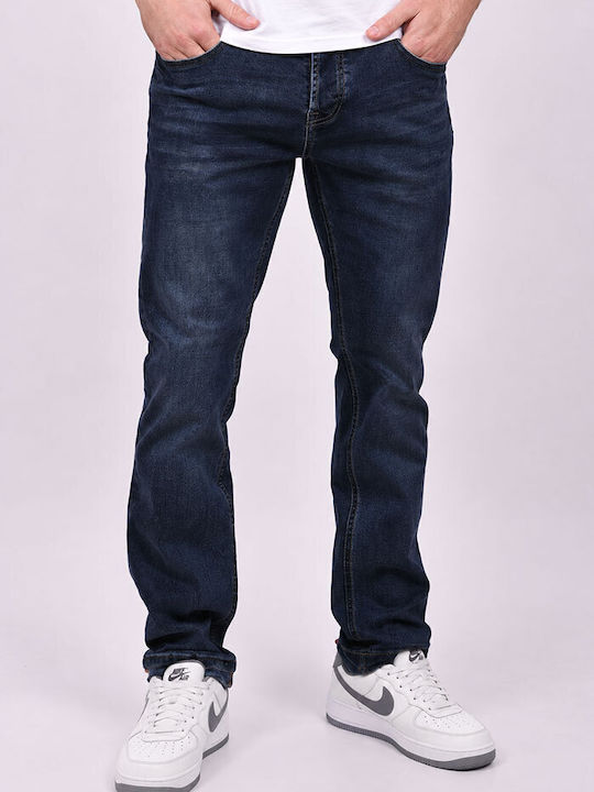 Men's Jeans Pants Relaxed Straight Fit Blue