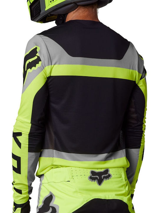 Fox Flexair Efekt Tricou Pentru Bărbați Motocross Mânecă Lungă Culoare Galbenă
