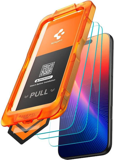 Spigen iPhone 18 Pro Max iPhone 17 Pro Max Alm Glas.tr Slim Антинадраскващо стъкло за екран 9h 3 Бройки Clear