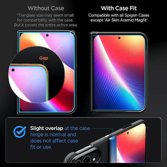 Tempered Glass iPhone Duo Spigen Glas.tr Ez Fit Pro HD Aluminacore Устойчиво Антидраскотно Стъкло За Защита На Външния Екран 2 Бройки Clear Agl12013