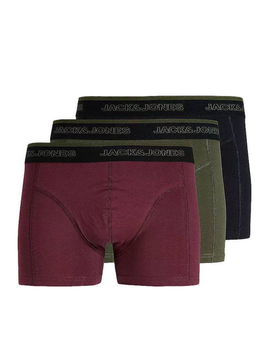 Jack & Jones Trunks Boxeri pentru bărbați Multicolor 3Pack