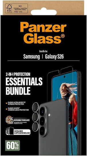 Panzerglass Hoops 2in1 Ultra-Breite Passform Glas + Linse Schutzset Samsung Galaxy S26
