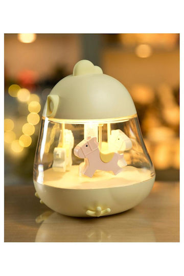 Rabbit & Friends Rotating Kids Decorative Lamp Yellow 15.4x14.5x7.6cm