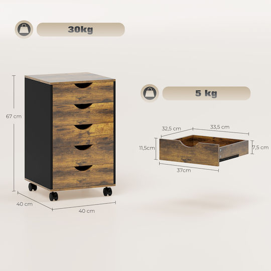 Sertar De Birou Din MDF Maro 40x40x67cm