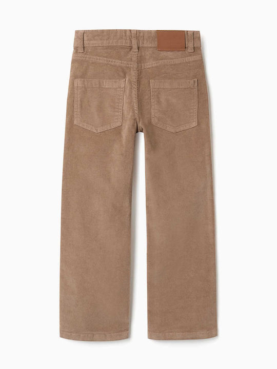 Pantalon pentru copii din catifea raiata Bej