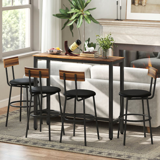 Bar Table Metal Brown 120x40x100cm