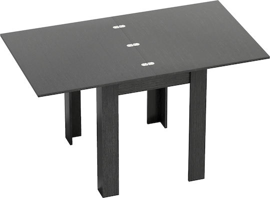 Masă de Sufragerie Extensibilă Metalică Neagră 140x80x77.5cm