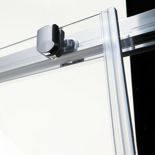 Devon Flow Feste Seite für Dusche 167-171x195cm Sauberes Glas Chrom