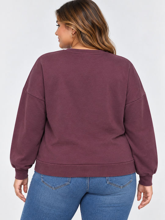 Long Women's Burgundy Sweatshirt
