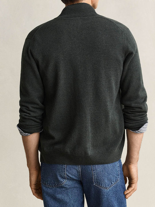 Herren Fleecejacke Gestrickt Dunkelgrün