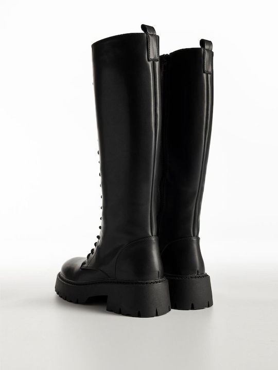 Cizme Dama cu Toc Mediu Negre X27-314-CS030-MARO