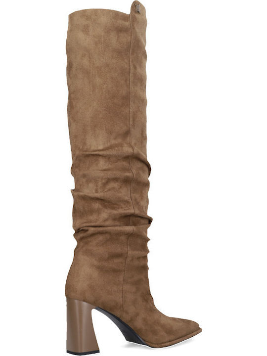 Wildleder Damenstiefel Braune Über dem Knie