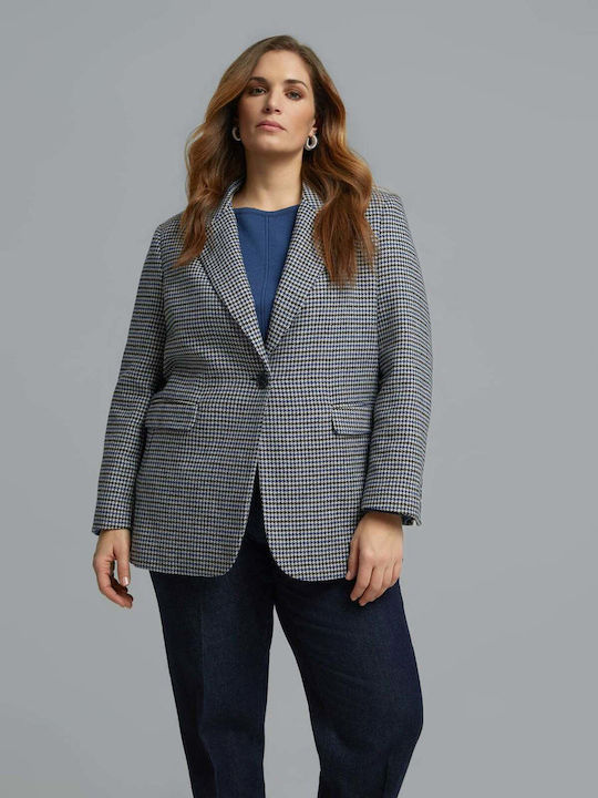 Mat Fashion Дамско Туид Сако Син 8603.4033.Н-blue