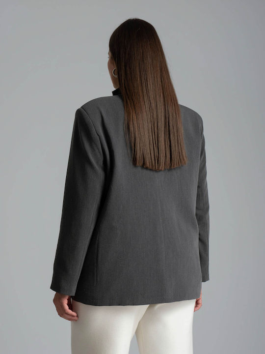 Mat Fashion Women's Grey Blazer 0039.4508.NETTO-Charcoal