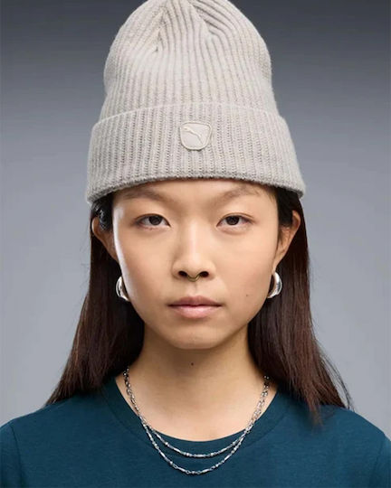 Mid Beanie Γυναικείος Σκούφος Πλεκτός σε Μπεζ χρώμα