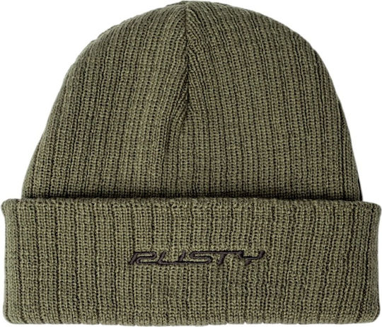 Beanie Männlicher Wendbarer Strickmütze in Khaki Farbe