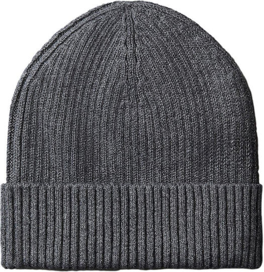 Patch Beanie Mützen für Männer mit Rib Strick in Grau