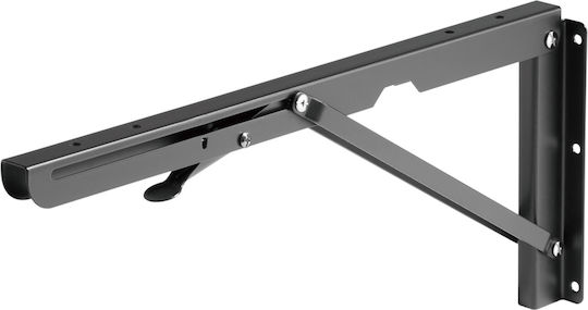 Brateck Foldable Shelf Bracket from Stainless Steel in Black Colour 396x167mm WAS01-1