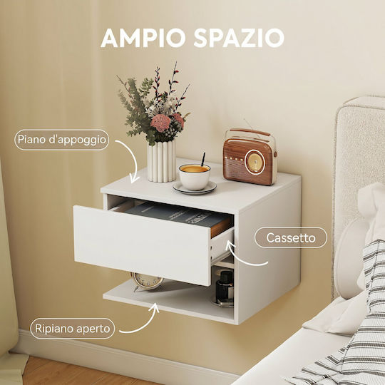 Wooden White Bedside Tables 2 Pieces 40x35x30cm