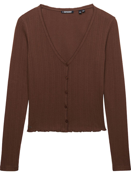 Gestrickte Damen Strickjacke Chestnut Braun