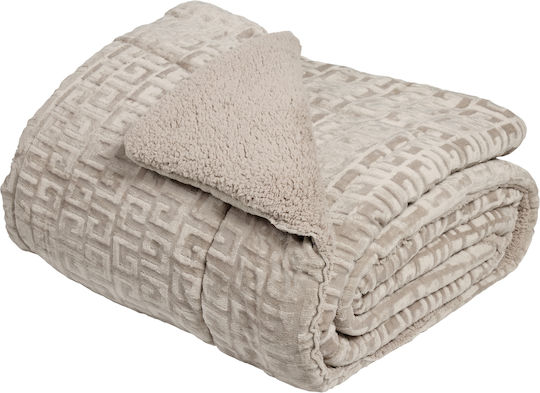 Das Home Комбинирано Одеяло с Пълнеж Hollowfiber Единично 160x220см Sherpa Тауп 12 togs