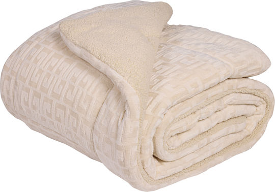 Das Home Комбинирано Одеяло с Пълнеж Hollowfiber Супердвойно 220x240см Sherpa Тауп 12 togs