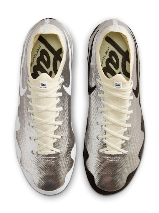 Mercurial Zoom Vapor 16 Elite X Patta FG Детски Футболни Обувки с Бутони Бели